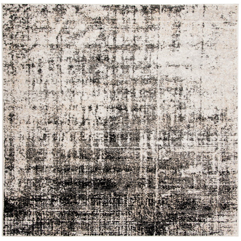 Tapis noir Riebe, Carré 6 pi