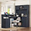 L-Shaped Computer Desk With Outlet, Drawers, Bookshelf, Modern Corner Desk, L-Shaped Study Table Writing Desk,Corner Gaming Computer Desk With Storage,Blue-1617399620