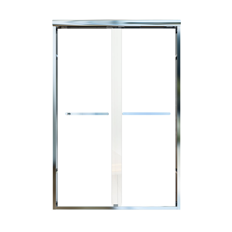 46" - 48" W x 72" H Double Sliding Semi-Frameless Shower Door, Chrome