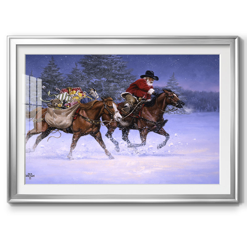 Ruée de Noël, H 27 po x l 39 po x P 1,5 po, Argent