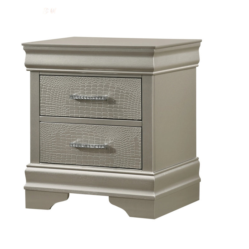 Table de chevet Chic Modern Glam, Beige