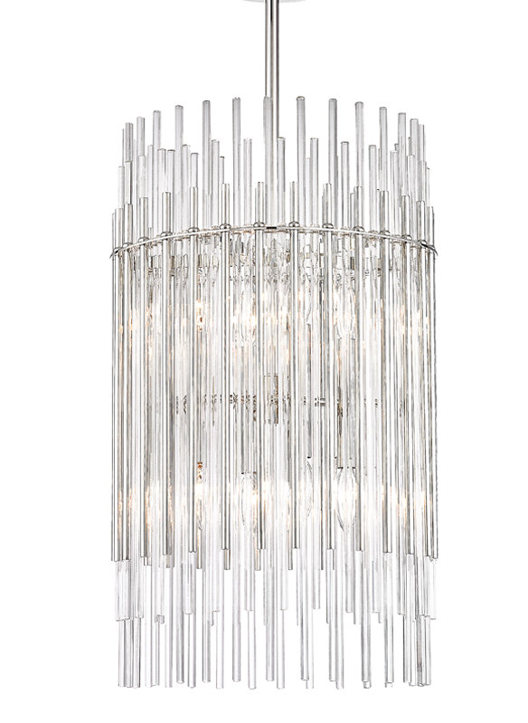 Wallis 10 Light Pendant, Polished Nickel, 10