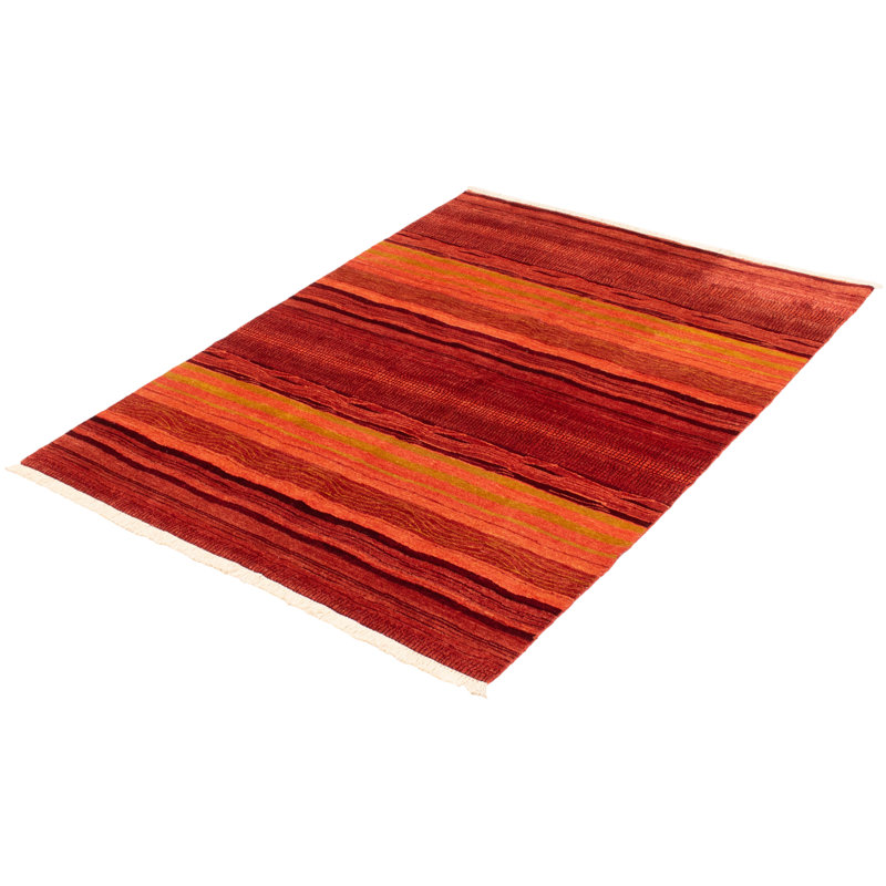 Perkowski One-of-a-Kind 5'8" X 8'5" New Age Wool Area Rug in Dark Red