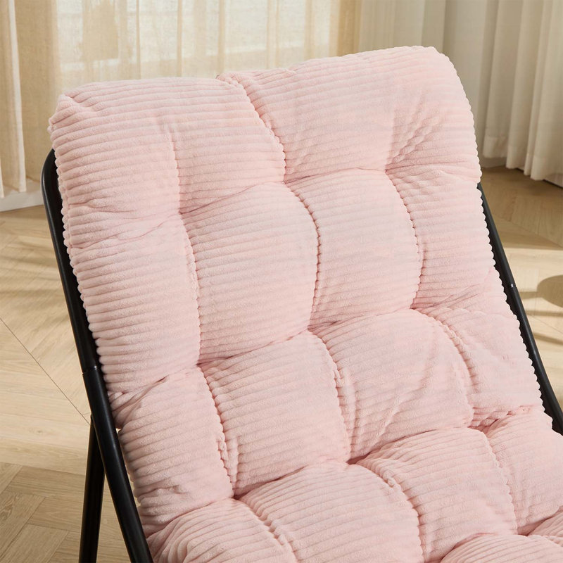 Fauteuil inclinable confortable avec coussin gonflable et repose-pieds, Rose
