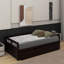 Lit de jour extensible avec couchette, lit de jour en bois avec couchette-1383545372