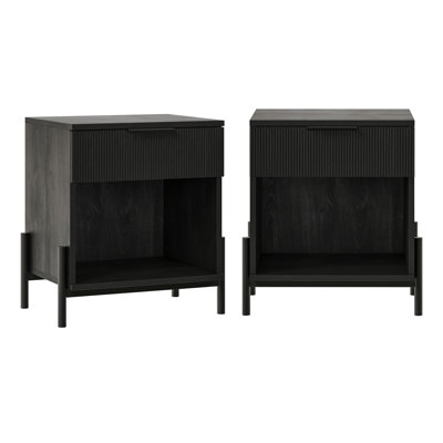 Ridvan 1-Drawer Nightstands with Open Cubby