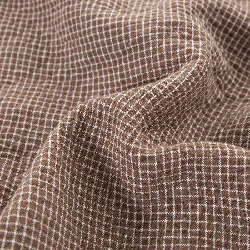 Jeté / couverture 100% coton tissé - couleur tabac