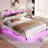 Dontrail Upholstered Sleigh Bed with Shelves-396156592-396156588