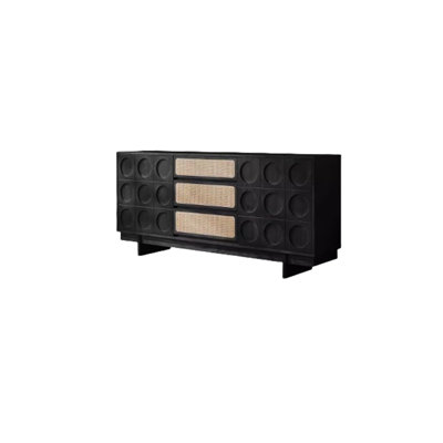 Chic Rattan-Wood Storage Sideboard 70.87'' Sideboard