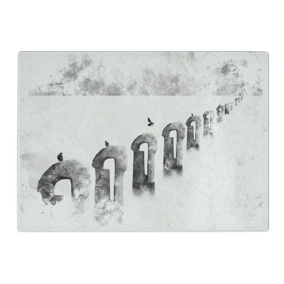 Tempered Glass Perched Pigeons Chopping Board