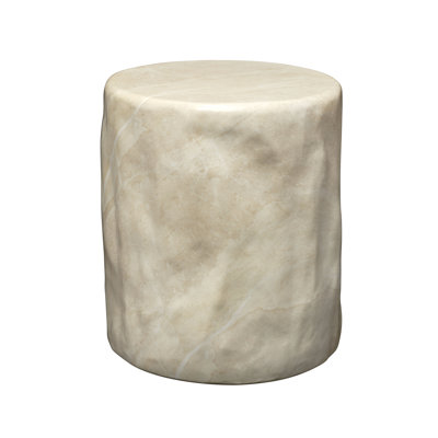 Table d'appoint en cèdre, crème marbrée