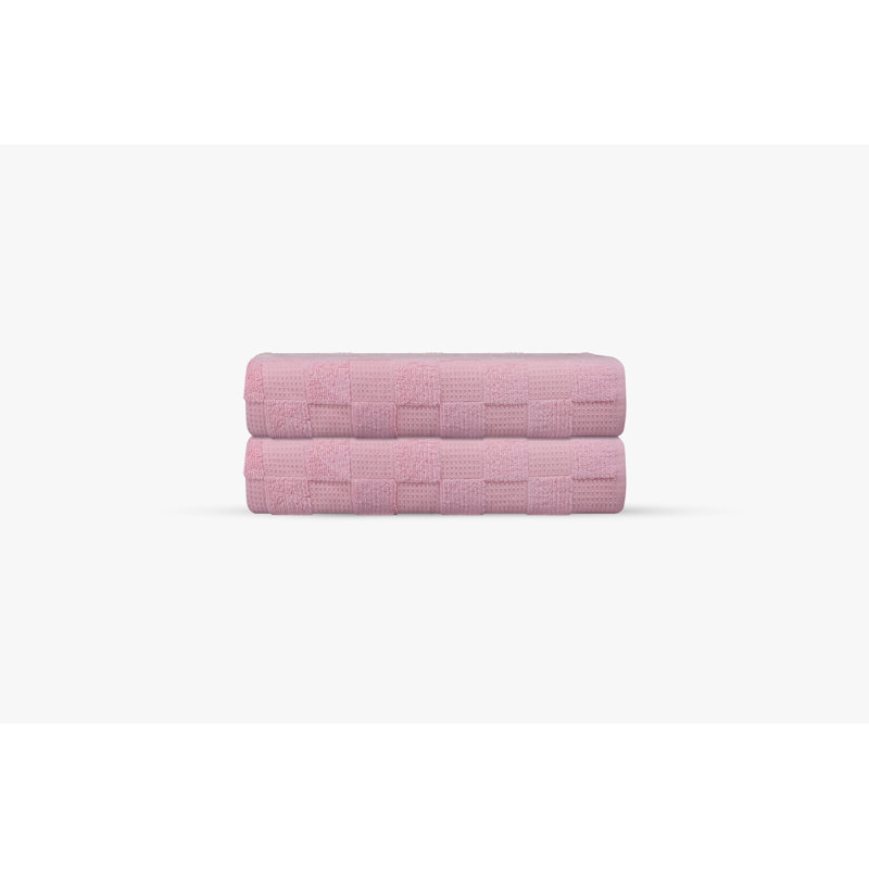 Taylorlynn 2 Pcs Turkish Bath Mat Set, Blush