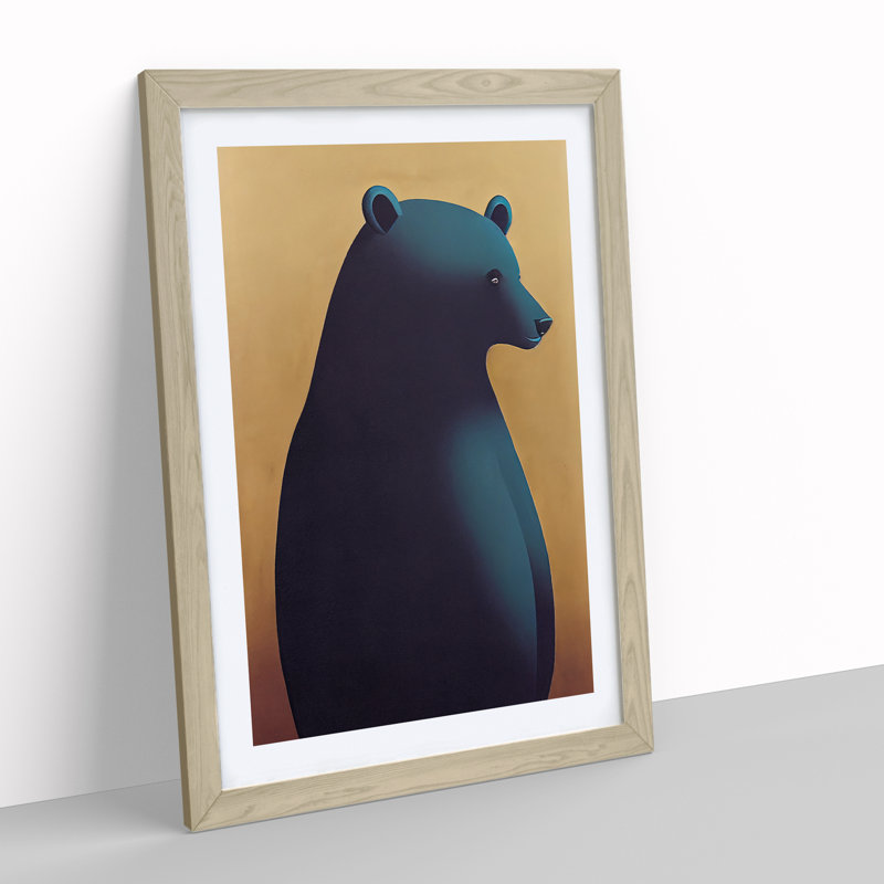 Peaceful Bear - Single Picture Frame Print, 64cm H x 46cm W x 2cm D, Oak Framed
