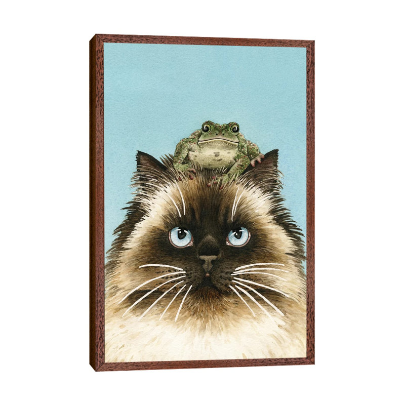 Hopping Mad by Tracy Lizotte - Painting on Canvas, 66.04 cm H x 45.72 cm W, Classic Brown Wood Framed