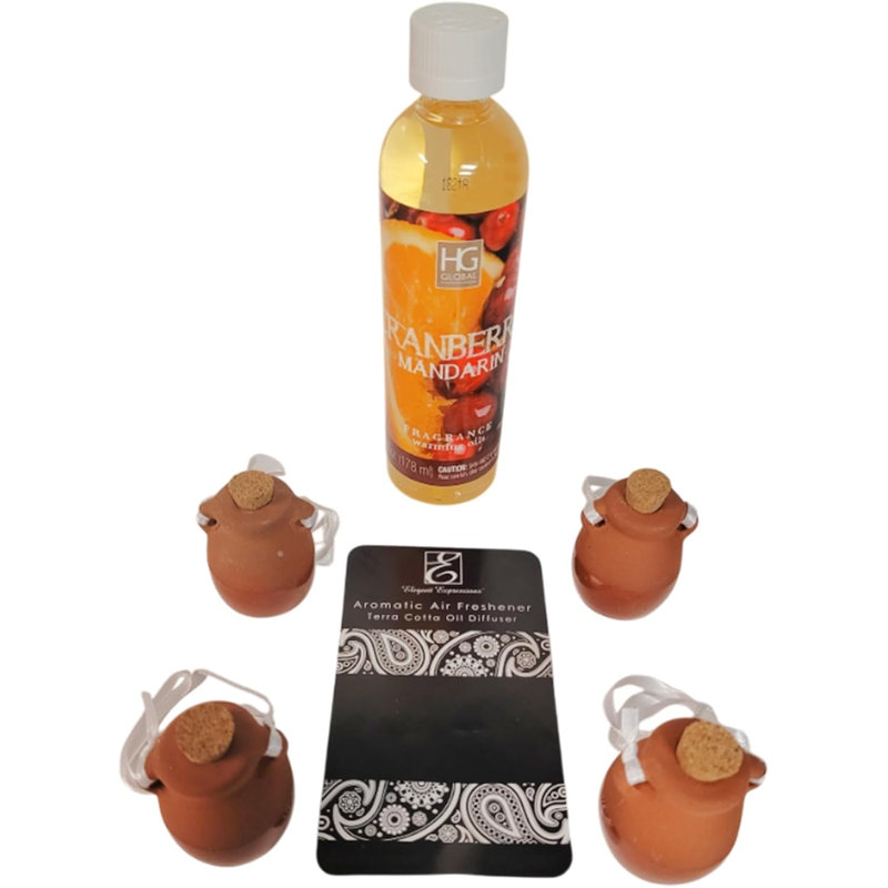 Hosley Terracotta Diffuser Pot Set of 4 Brown, Bathroom Shelf Decor Ideal for Essential Oils, Aromatherapy, Spa, Meditation, Office, and Wedding Gifts