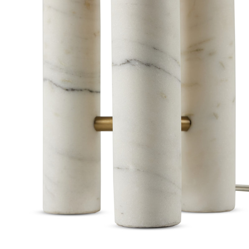 Medici Table Lamp, White, Polyester, White