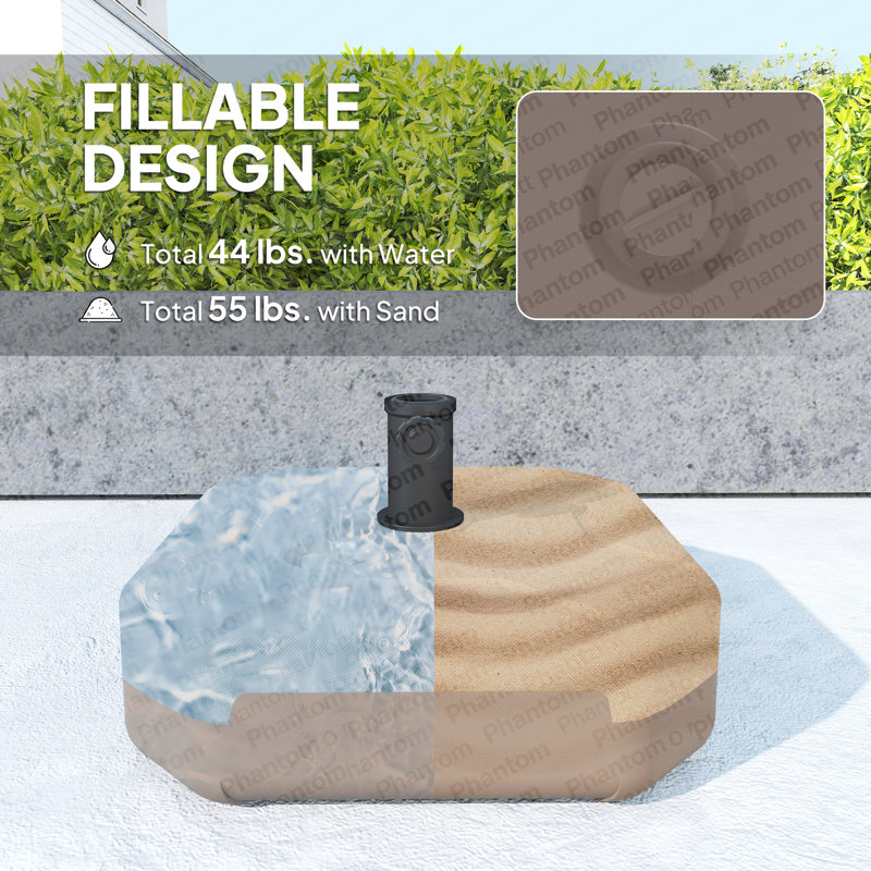 Support de parasol, support de parasol carré pour patio, base de parasol d'extérieur robuste
