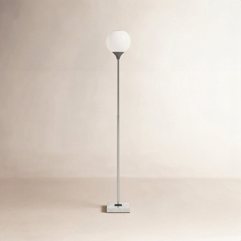 Reed 71 " Torchiere Floor Lamp, Brushed Steel