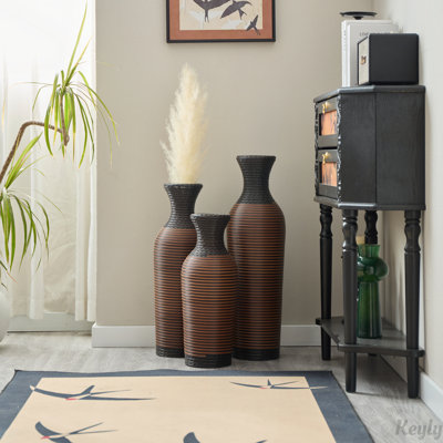Ensemble de 3 pots de fleurs artificiels en PVC