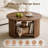 31.5" Solid Wood Fluted Round Drum Coffee Table with Open Storage, Modern Farmhouse Table for Small Living Rooms-304536492