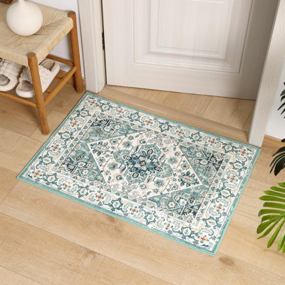 Bungalow Rose Vintage Machine Washable Non Slip Area Rug