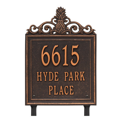 Plaque d'adresse sur 3 lignes Lanai Pineapple