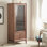 Armoire moderne en verre noyer noir à une porte avec tiroirs