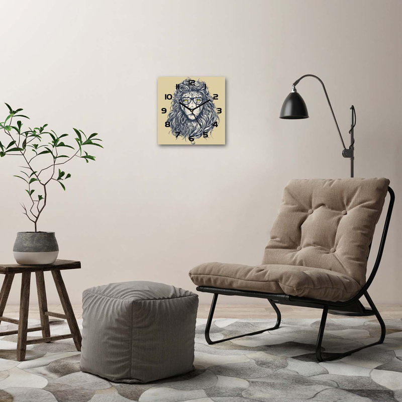 Ibala Glass Wall Clock, Black/Grey/Beige