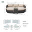 Rattan Outdoor Daybed Set With 10cm Cushions – Sofa, 2 Ottomans & End Table-1252993344