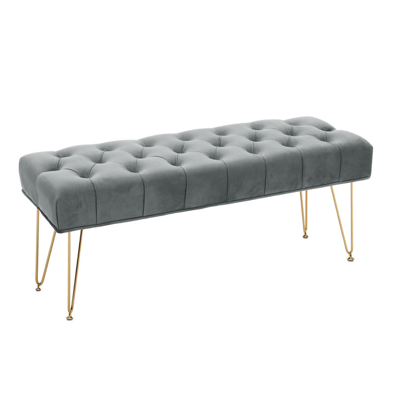 Velvet Upholstered Bench