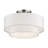 3 Light Soft Gold Large Semi-Flush With Hand Crafted Off-White Color Fabric Hardback Shades-1385747765