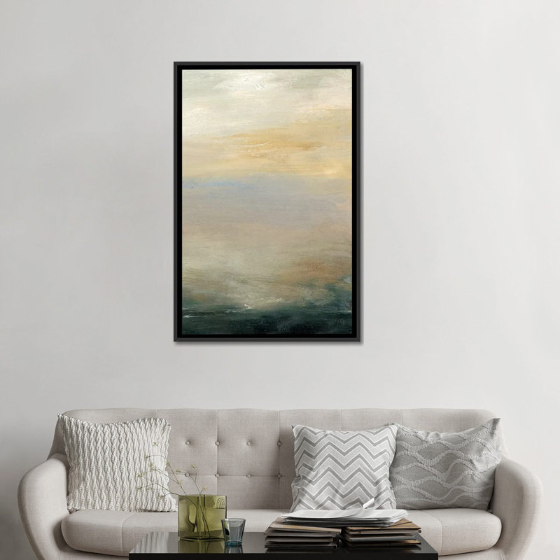 «Soft Horizon II» par Sharon Gordon - impression sur toile tendue, Toile encadrée noire, Pas de tapis