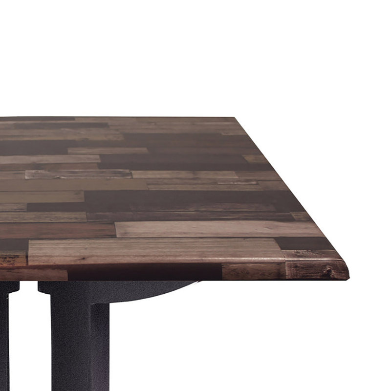 Table de salle à manger Atlanta, Plateau Shiplap / base gris anthracite, L 36 po x l 36 po