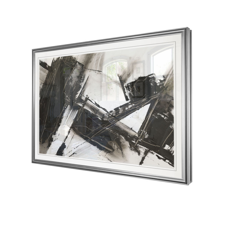 « diagonale matrix ii », impression, H 20 po x l 24 po x P 1,5 po, Cadre argenté