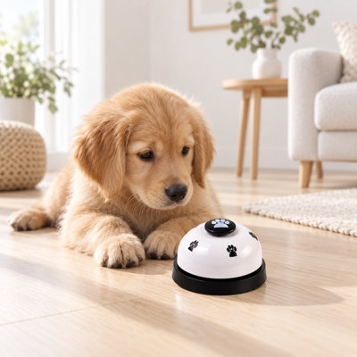 Paw Print Pet Training Bell, Metal Press鈥態utton Dog & Cat Training Doorbell, Interactive Intelligence Toy for Potty Training, Meal Calling & Pet Behavior Teaching