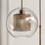 Modern Minimalist Ceiling Pendant Light – Mesh Metal Globe with Glass Lantern Shade, E27 Bulb