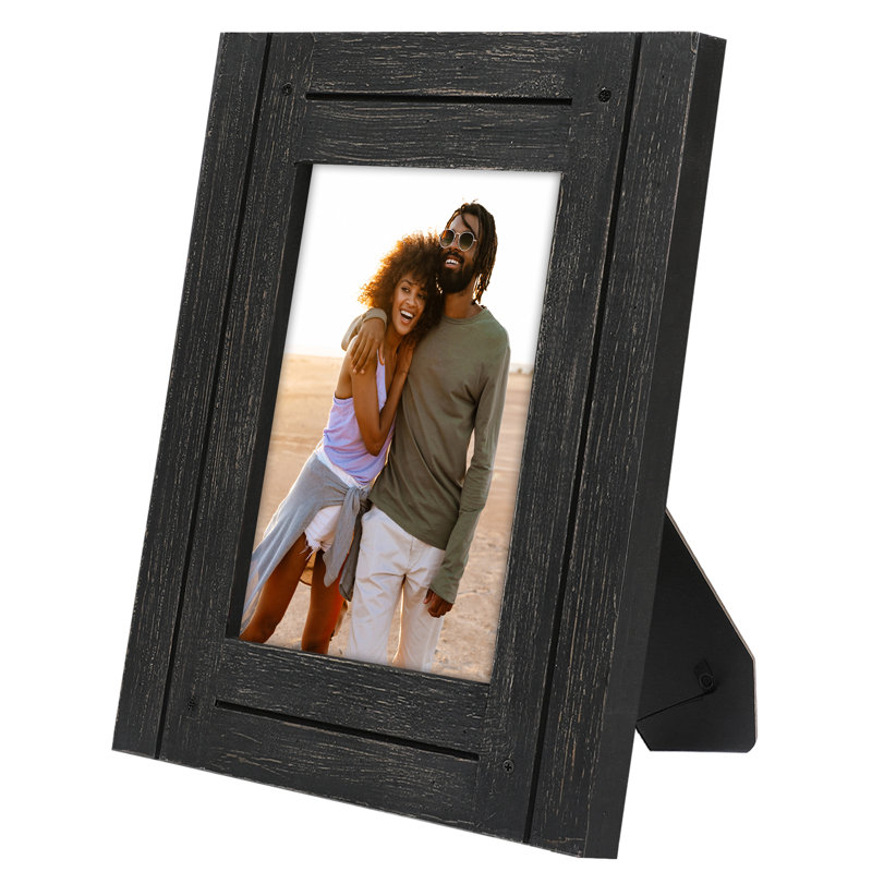 Cadre photo Americanflat rustique - poli, verre transparent, Charcoal Black, L 8,27 po x H 10,31 po