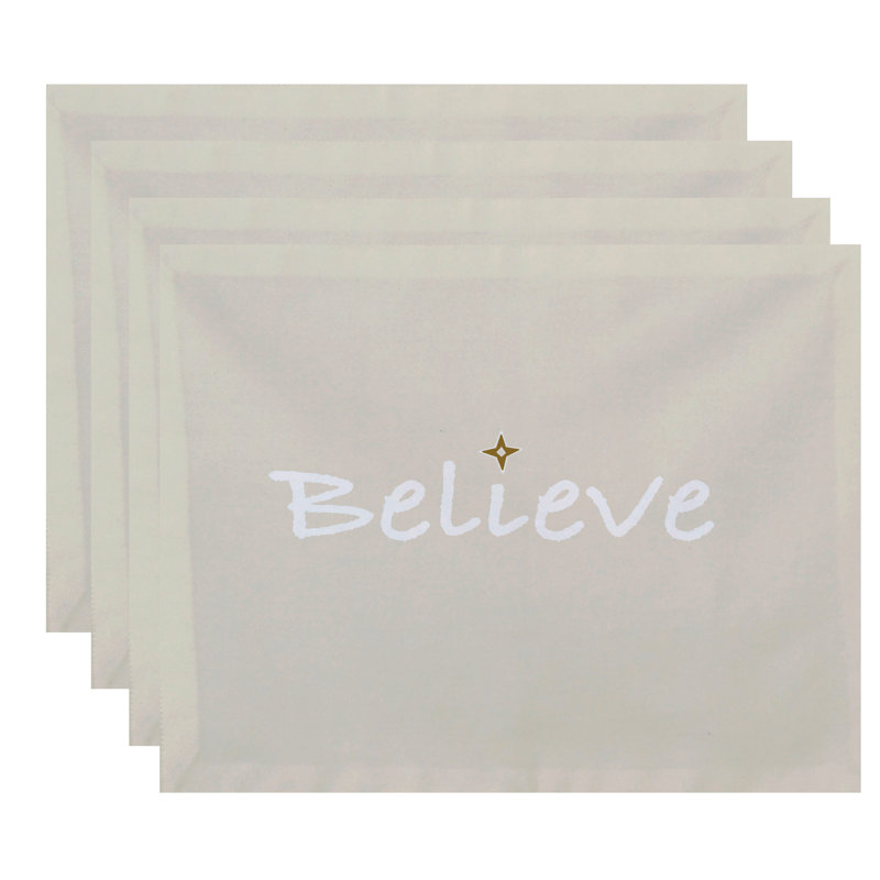 Ensemble de napperons 4 pièces Annica Believe, Crème