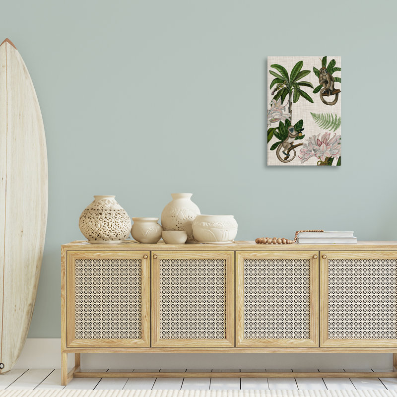 Art mural sur toile, "Études de singes tropicaux" par Vision Studio, H 30 po x l 20 po