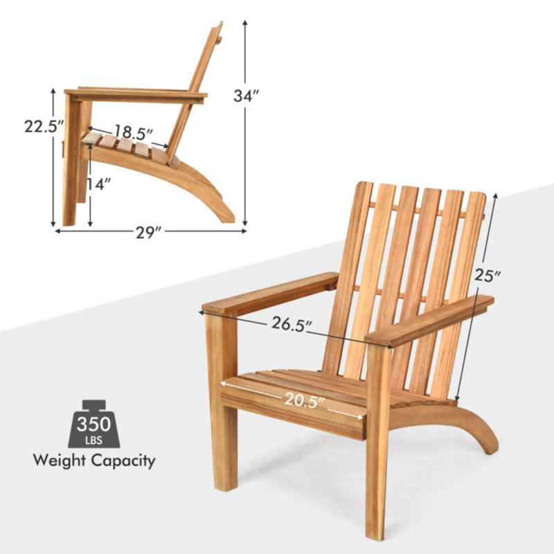 Fauteuil Adirondack, Naturel
