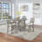 Dining Table 4X High Chairs 5Pcs Counter Height Dining Set Plush Upholstered Fabric Seat Contemporary Style