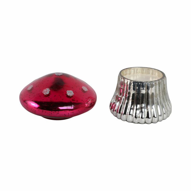 Sagebrook Home 6" 12 Oz Mushroom Candle, Pink