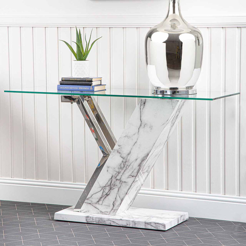 Risco 127cm Glass Top Console Table