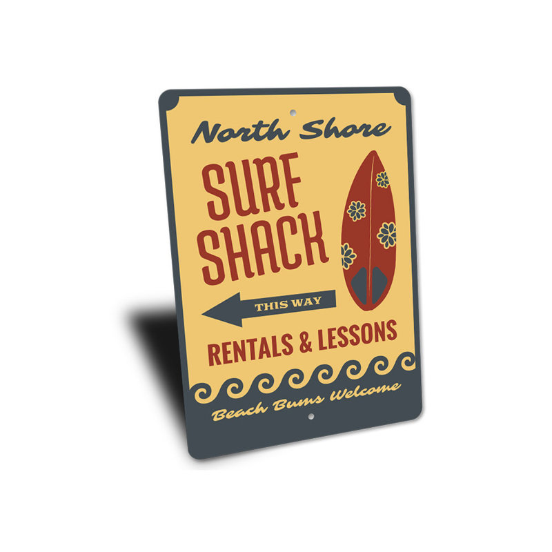 Panneau Surf Shack This Way, H 14 po x l 10 po x P 0,04 po