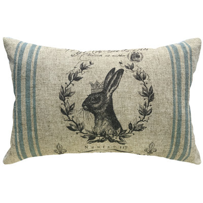  Bunny Grainsack Linen Lumbar Pillow