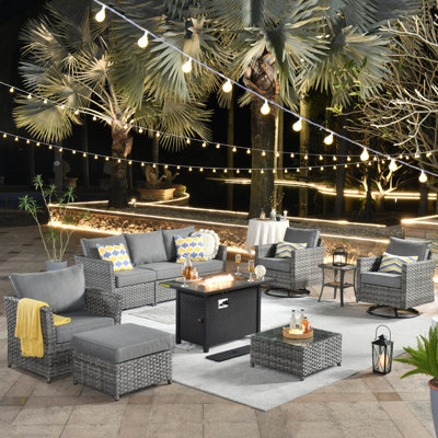 Anuksha 10 Piece Sofa Seating Group with Cushions