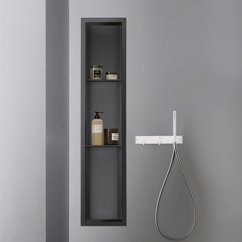 36" Triple Shower Niche 18 Gauge Rectangular Recessed Shower Shelf