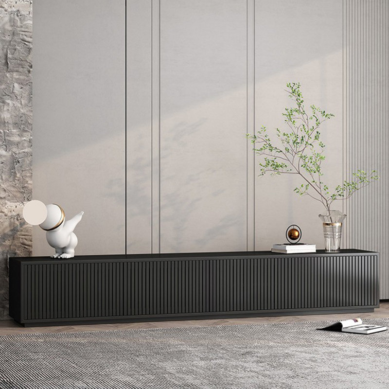 Crédence de rangement moderne 86,6 po, Noir, L 102,36 po x H 16,53 po x P 16,14 po