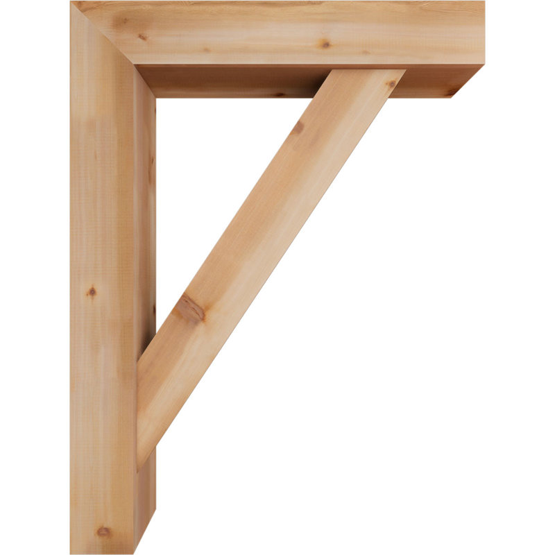 Support de bloc traditionnel avec entretoise décalée, 48 po x 36 po, Cèdre rouge occidental de l 7 1/2 po (lisse)