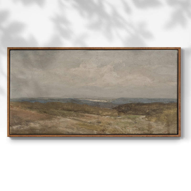 Série paysage - MCXV - Toile tendue avec châssis encadré - Prêt à être accroché, Noyer
